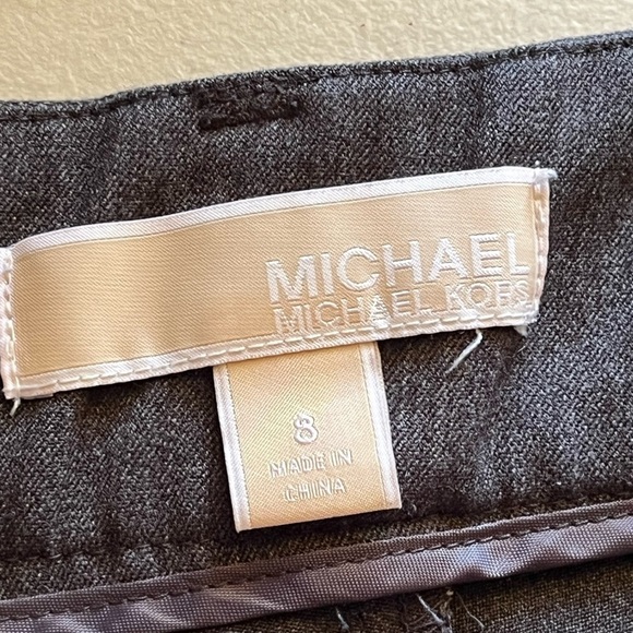 Michael Kors womens gray mid rise wide leg dress pants business casual 8 - Picture 5 of 8